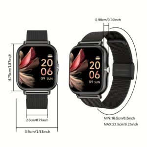 Premium Stainless Steel Smartwatch – Bluetooth Fitness Tracker for iPhone & Android