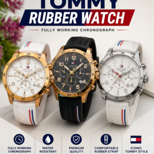 Tommy Hilfiger Rubber Luxury Premuim Wristwatch For Men